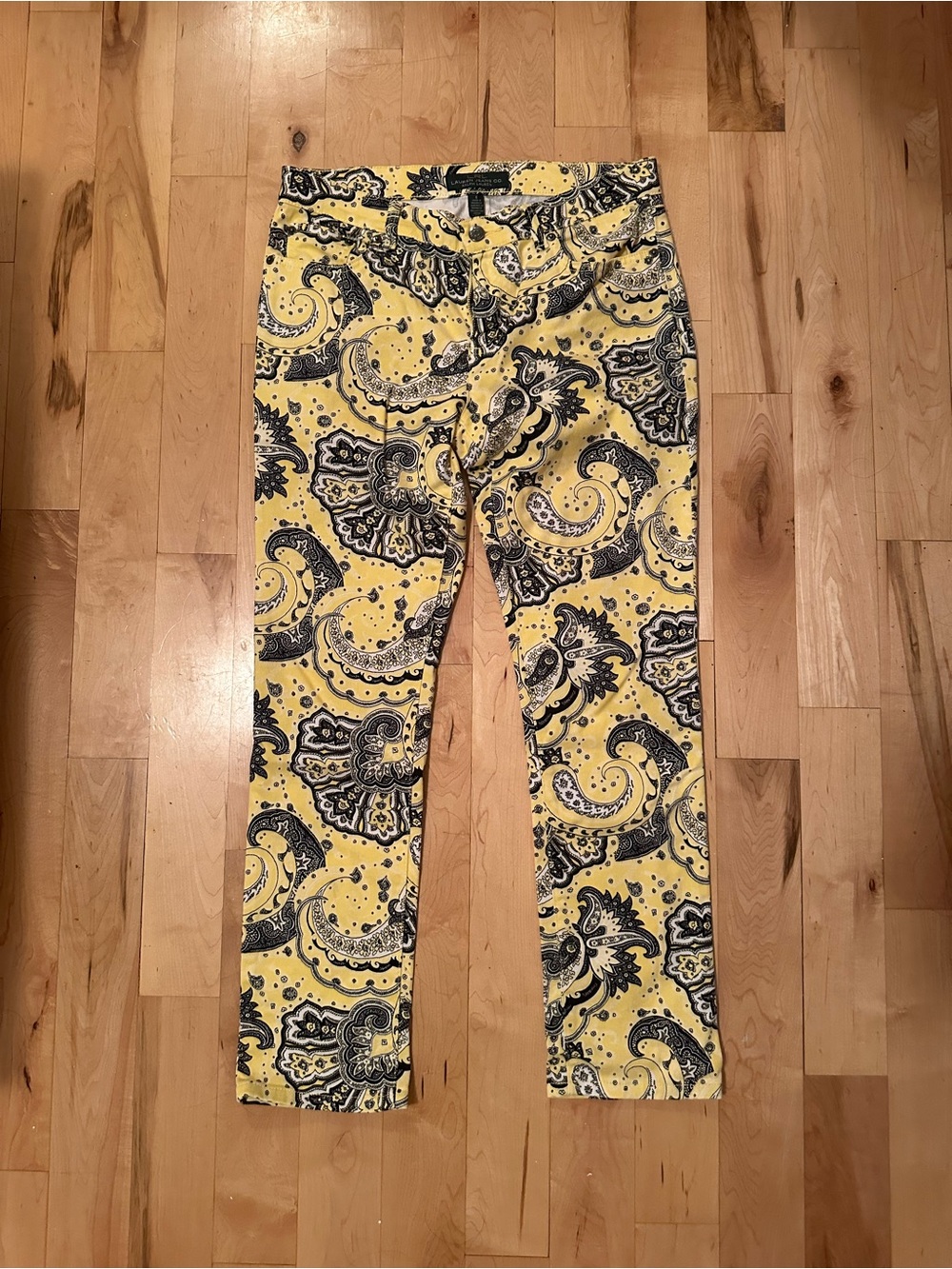 Ralph Lauren Yellow Paisley Cropped Jeans